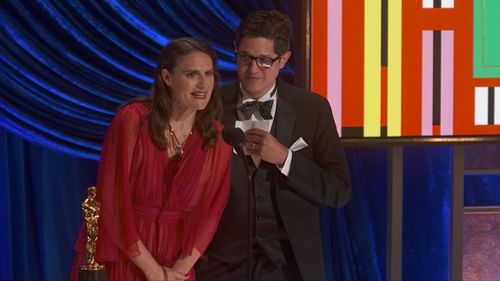 Anthony Giacchino and Alice Doyard at an event for The Oscars (2021)