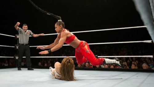 Kairi Hôjô and Bianca Blair in WWE: Mae Young Classic Women Tournament (2017)