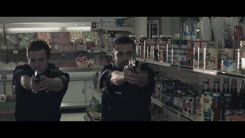 Allen J. (0n left) and me Kevin A. (on right) as police officers in MELANCHOLIA film by Redouane Elghazi and other aweso