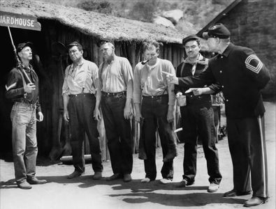 Pedro Armendáriz, Ward Bond, Dick Foran, Victor McLaglen, Jack Pennick, and Hank Worden in Fort Apache (1948)