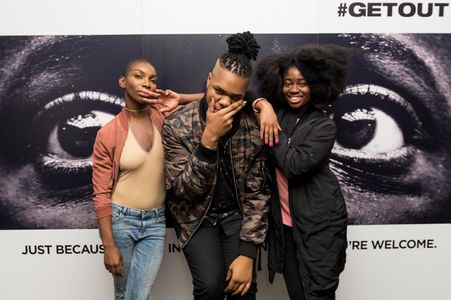 Michaela Coel, Clara Amfo, and MNEK at an event for Get Out (2017)