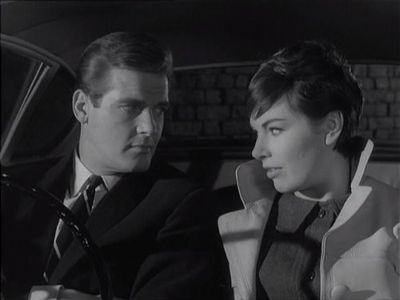 Roger Moore and Katherine Woodville in The Saint (1962)
