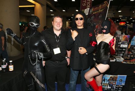 Sean and Gene Simmons at the San Diego Comic Convention presenting Gene Simmons' Presents Zipper vs. Dominatrix at the A