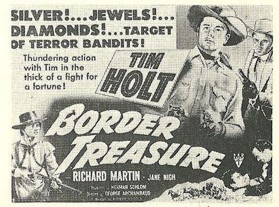 John Doucette, Tim Holt, Richard Martin, and Jane Nigh in Border Treasure (1950)