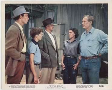 Ward Bond, Lee Van Cleef, Frances Dee, Robert Hyatt, and Larry Keating in Gypsy Colt (1954)