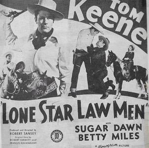 Tom Keene, Betty Miles, Stanley Price, Frank Yaconelli, Prince, and Sonny in Lone Star Law Men (1941)