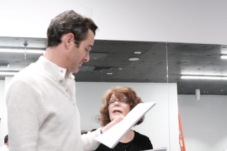 In rehearsal: Susan Edwards as Minnie Marx and Chad Doreck as Zeppo Marx