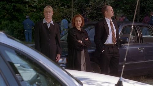 Gillian Anderson, Scott Burkholder, and J.C. Wendel in The X-Files (1993)