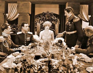 Tullio Carminati, Lawrence Grant, Edward Martindel, and Constance Talmadge in The Duchess of Buffalo (1926)