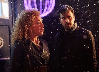 Alex Kingston and Phillip Rhys Chaudhary in Doctor Who (2005)