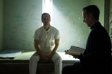 Michael Fassbender and James Sobol Kelly in Assassin's Creed