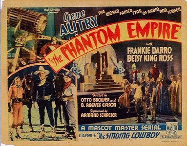 Gene Autry, Dorothy Christy, Frankie Darro, and Betsy King Ross in The Phantom Empire (1935)