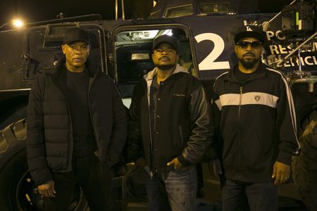 Ice Cube, Dr. Dre, and F. Gary Gray in Straight Outta Compton (2015)