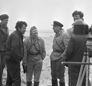 Aleksey German, Mikhail Kononov, and Yuriy Nikulin in Twenty Days Without War (1977)