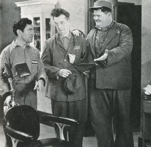 Oliver Hardy, Charlie Hall, and Stan Laurel in Pardon Us (1931)