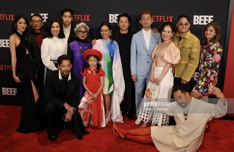 Andie Ju with the cast of Netflix/A24's 