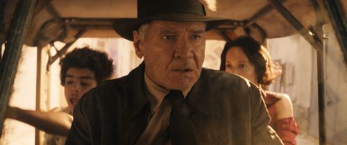Harrison Ford, Ethann Isidore, and Phoebe Waller-Bridge in Indiana Jones and the Dial of Destiny (2023)