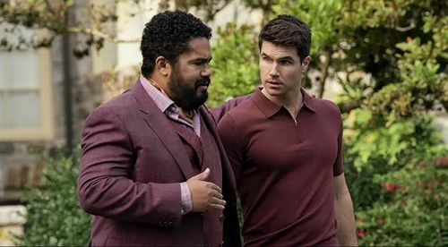 Robbie Amell and Josh Banday in Upload: Upload Day (2023)