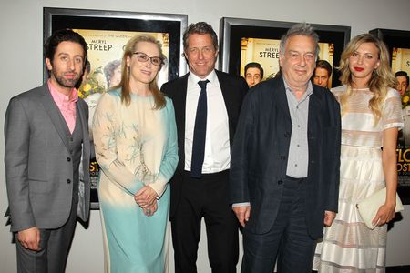 Hugh Grant, Meryl Streep, Stephen Frears, Simon Helberg, and Nina Arianda at an event for Florence Foster Jenkins (2016)
