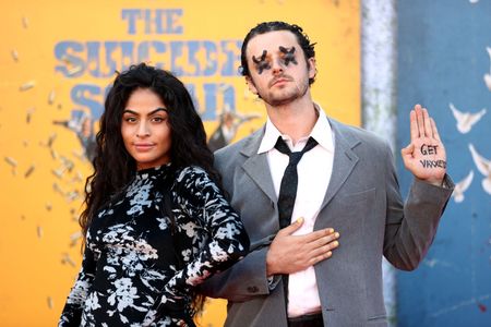 Jessie Reyez and Jordan Benjamin at an event for The Suicide Squad (2021)