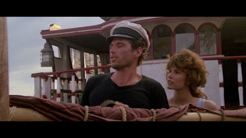 Brent Huff and Tawny Kitaen in The Perils of Gwendoline.