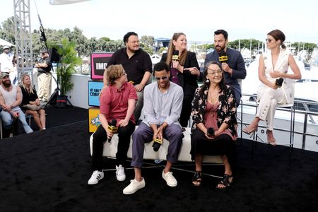 Tantoo Cardinal, Camryn Manheim, Adrian Martinez, Michael Ealy, Cobie Smulders, Jake Johnson, and Cole Sibus at an event