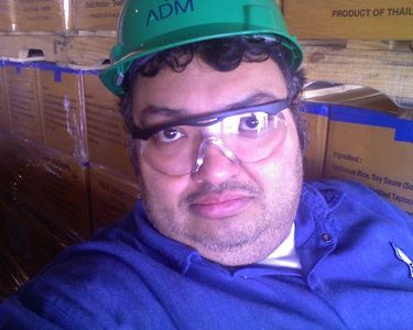 Still of Paul Vato as Jimmy the Unsafe Forklift Driver on the set of Archer Daniels Midland Industrial.