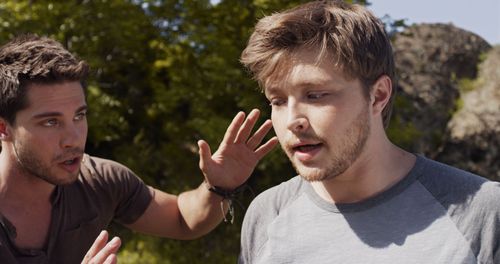 Sterling Knight and Dean Geyer in Landmine Goes Click (2015)