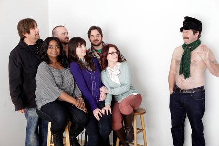 Megan Mullally, Nick Offerman, Aaron Paul, Octavia Spencer, Mary Elizabeth Winstead, and James Ponsoldt at an event for 