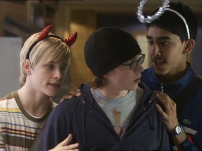 Dev Patel, Mike Bailey, and Mitch Hewer in Skins (2007)