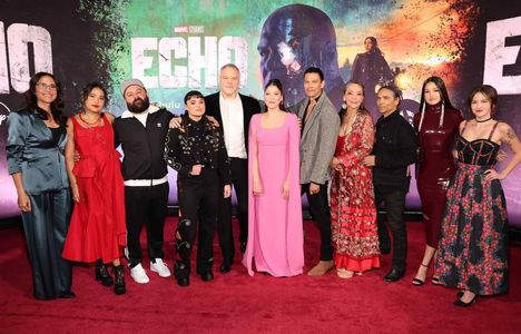 Katarina Ziervogel with the director and cast of Marvel’s Echo