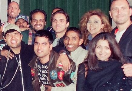 Celebration at the wrap of I - Proud to Be an Indian (2004). Back row from L to R: Actor Tim Lawrence, director Puneet S