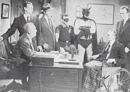James Craven, Johnny Duncan, William Fawcett, Robert Lowery, Leonard Penn, Lyle Talbot, and Emmett Vogan in Batman and R