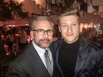 Patrick Roccas and Steve Carell at the Welcome To Marwen premiere.