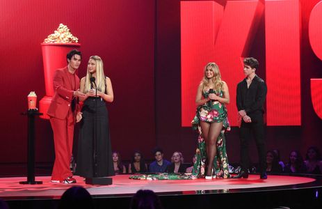Kevin Mazur, Addison Rae, Madelyn Cline, Tanner Buchanan, and Chase Stokes at an event for 2021 MTV Movie & TV Awards (2