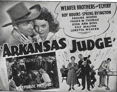 Roy Rogers, Pauline Moore, June Weaver, Frank Weaver, and Leon Weaver in Arkansas Judge (1941)
