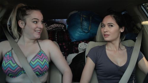 Still of Denise Poole and Victoria Hogan on the set of California Roll