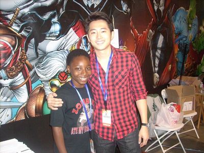 Long Beach Comic Con Adrian Kali Turner and Steven Yeun from 