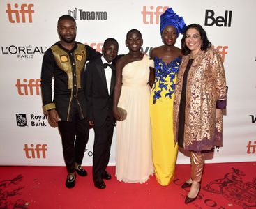 Mira Nair, David Oyelowo, Lupita Nyong'o, Madina Nalwanga, and Martin Kabanza at an event for Queen of Katwe (2016)