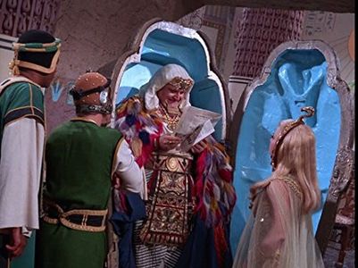 Victor Buono, Lloyd Haynes, Tim O'Kelly, and Grace Lee Whitney in Batman (1966)