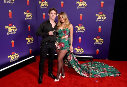 Addison Rae and Tanner Buchanan at an event for 2021 MTV Movie & TV Awards (2021)