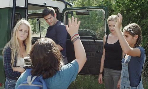 Reiley McClendon, Cassidy Gifford, Olivia Draguicevich, Max Wright, and Brianne Howey in Time Trap (2017)
