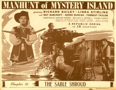 Richard Bailey, Roy Barcroft, Linda Stirling, and Forrest Taylor in Manhunt of Mystery Island (1945)