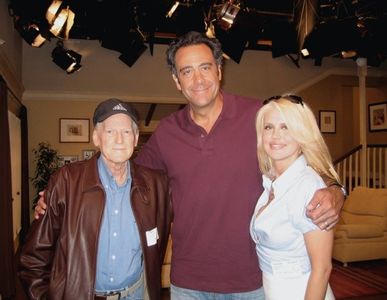 With her father, and real life friend Brad Garrett, on the set of a PSA she directed for the Humane Society of The Unite