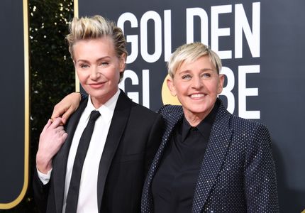 Ellen DeGeneres and Portia de Rossi at an event for 2020 Golden Globe Awards (2020)