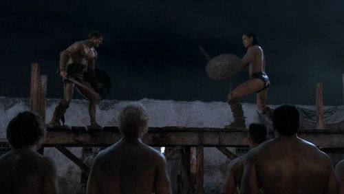 Manu Bennett, Antonio Te Maioha, Jai Courtney, and Kyle Pryor in Spartacus (2010)