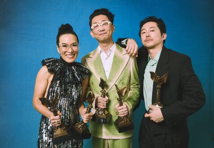 Lee Sung Jin, Steven Yeun, and Ali Wong at an event for 39th Film Independent Spirit Awards (2024)