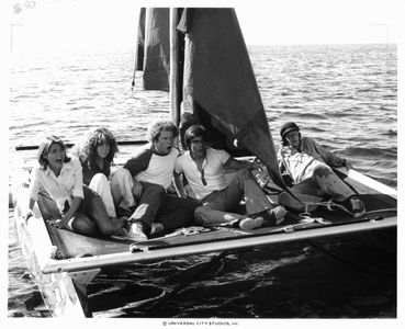 David Elliott, Keith Gordon, Gary Springer, Gigi Vorgan, and Donna Wilkes in Jaws 2 (1978)