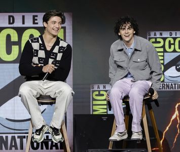 Asher Angel and Jack Dylan Grazer at an event for Shazam! Fury of the Gods (2023)