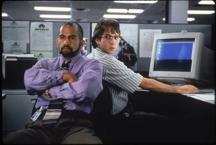 David Herman and Ajay Naidu in Office Space (1999)